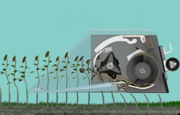 Принцип роботи Соняшникової жатки